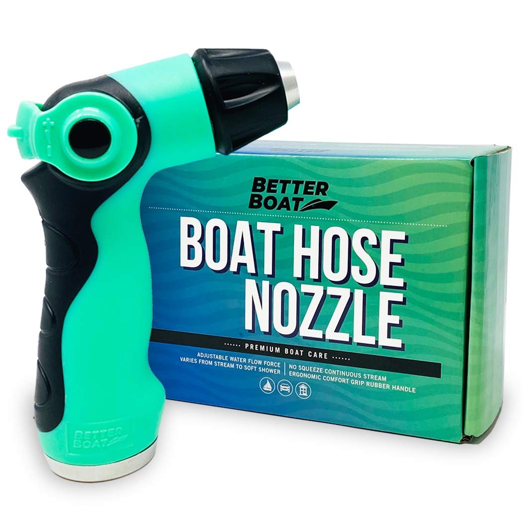 High-Pressure Water Hose Nozzle Sprayer - Heavy-Duty Outdoor Marine Grade Washdown Spray Gun for Gardening, Boats, Car, RV, and Auto - Wide & Thin Head, Free Shipping & Returns