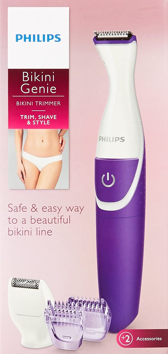 Philips Beauty BikiniGenie Cordless Bikini Trimmer for Women, Showerproof Hair Removal, BRT383/50