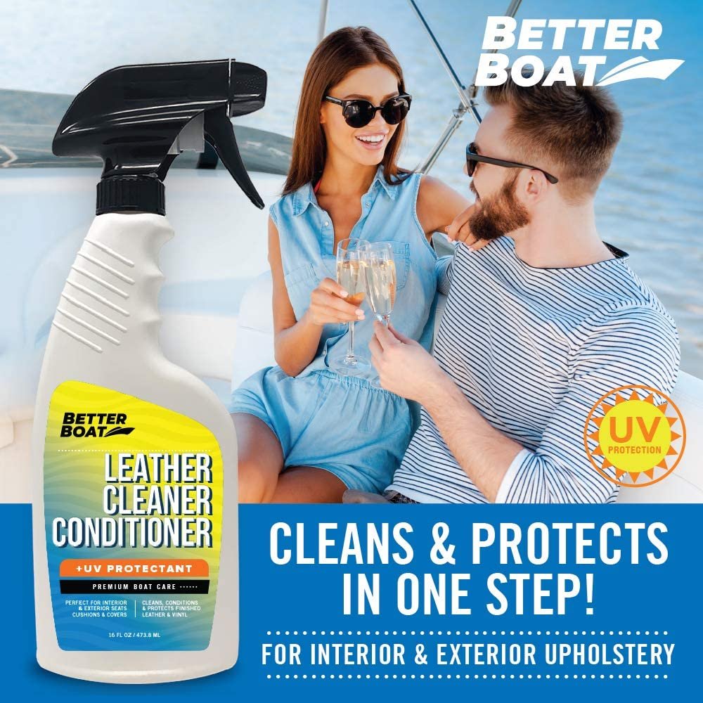 Marine Grade Boat Cleaner Products Leather Conditioner and Boat Vinyl Cleaner for Boat Seats Cleaner and Protectant UV Protection Leather Cleaner Boat Accessories Upholstery Interior Car & Spa Cover