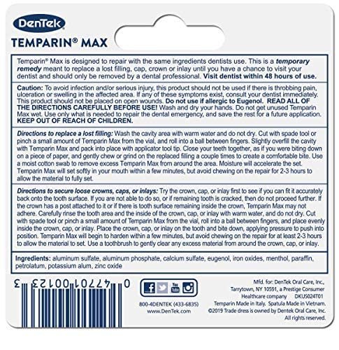 Dentek Temparin Max Repair Kit, 13+ Repairs, 2.64 Grams (Pack of 6)