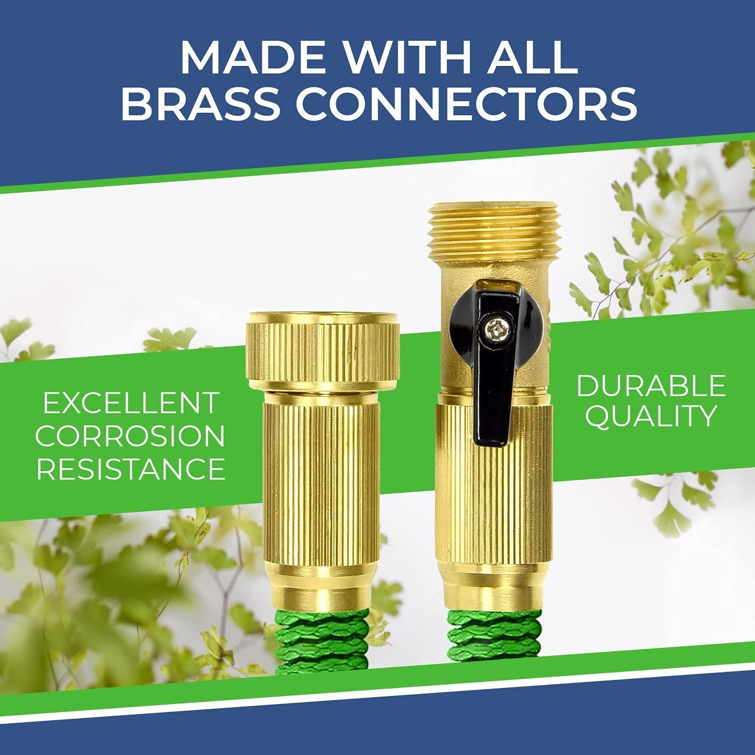 GrowGreen Expandable Garden Hose with Turbo Spray Nozzle, Premium Flexible Hose