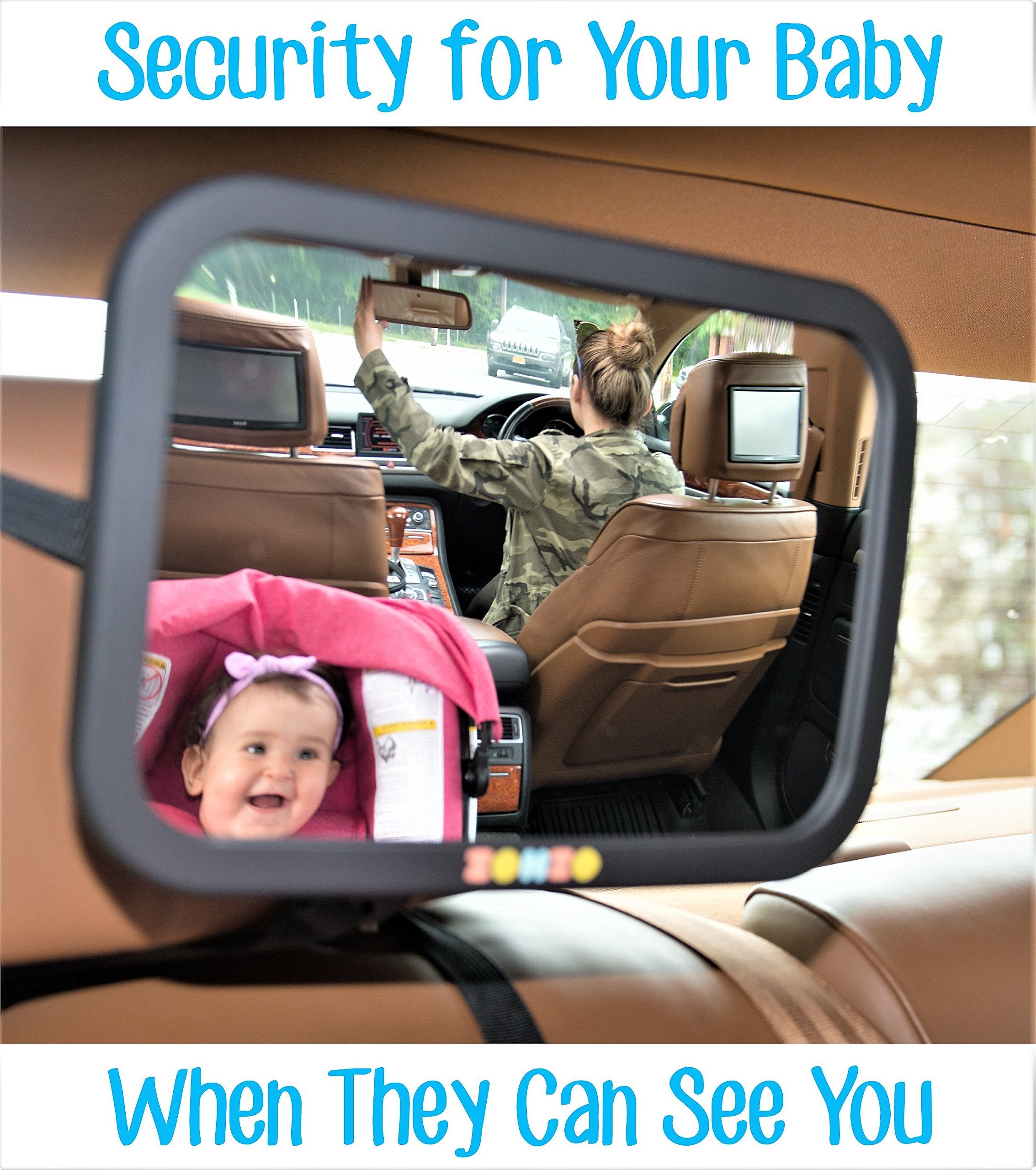 Securely View Infant in Backseat with Baby Car Mirror - Adjustable Pivot Joint, Double Strap - Size: 1 Count - Free Shipping