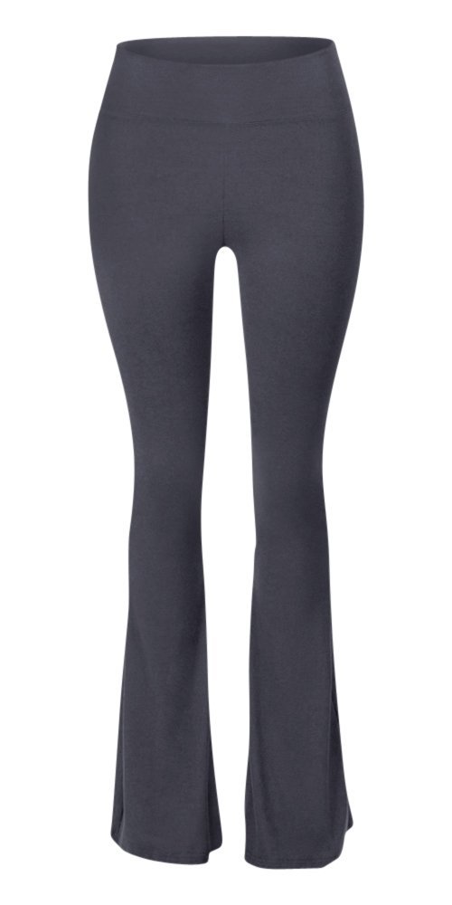 SATINA Flare Palazzo Pants | Solid Charcoal | High Waisted Wide Leg | Size Small