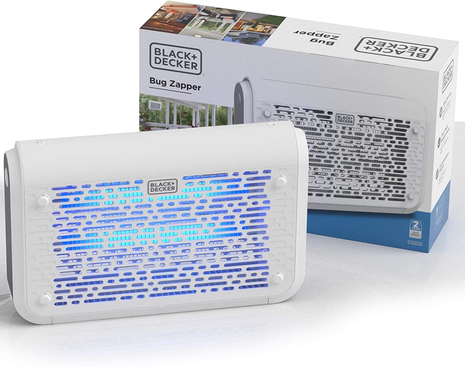 BLACK+DECKER Bug Zapper | Electric UV Insect Killer& Catcher for Flies, Gnats, Mosquitoes, & Other Flying Pests | 6,000 Sq/Ft Coverage for Indoor/Outdoor Use Includes Home, Kitchen & Other Areas