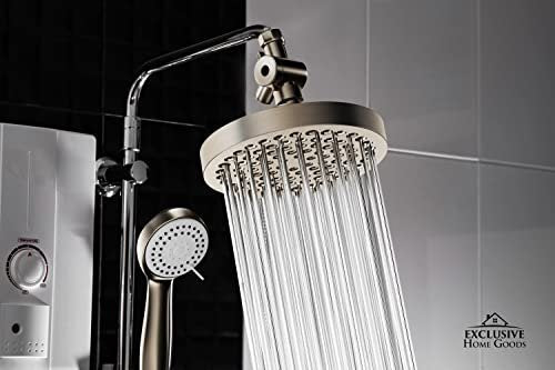Shower Head With Handheld Combo, 6 Inch High Pressure Rainfall Showerhead With Hand Held 70 Inch Hose for Bath - Adjustable Swivel Shower Head Spray Anti-leak Nozzles - Universal Fit