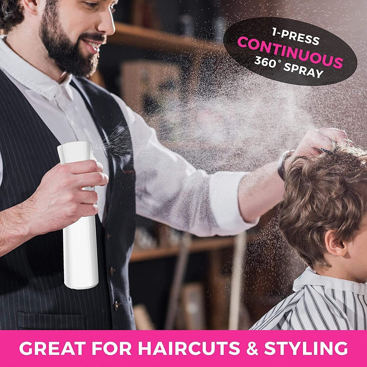 Continuous Sprayer Hair Water Ultra Fine Mister Spray Bottle Propellant Free for Hairstyling, Cleaning, Gardening, Misting & Skin Care BPA Free