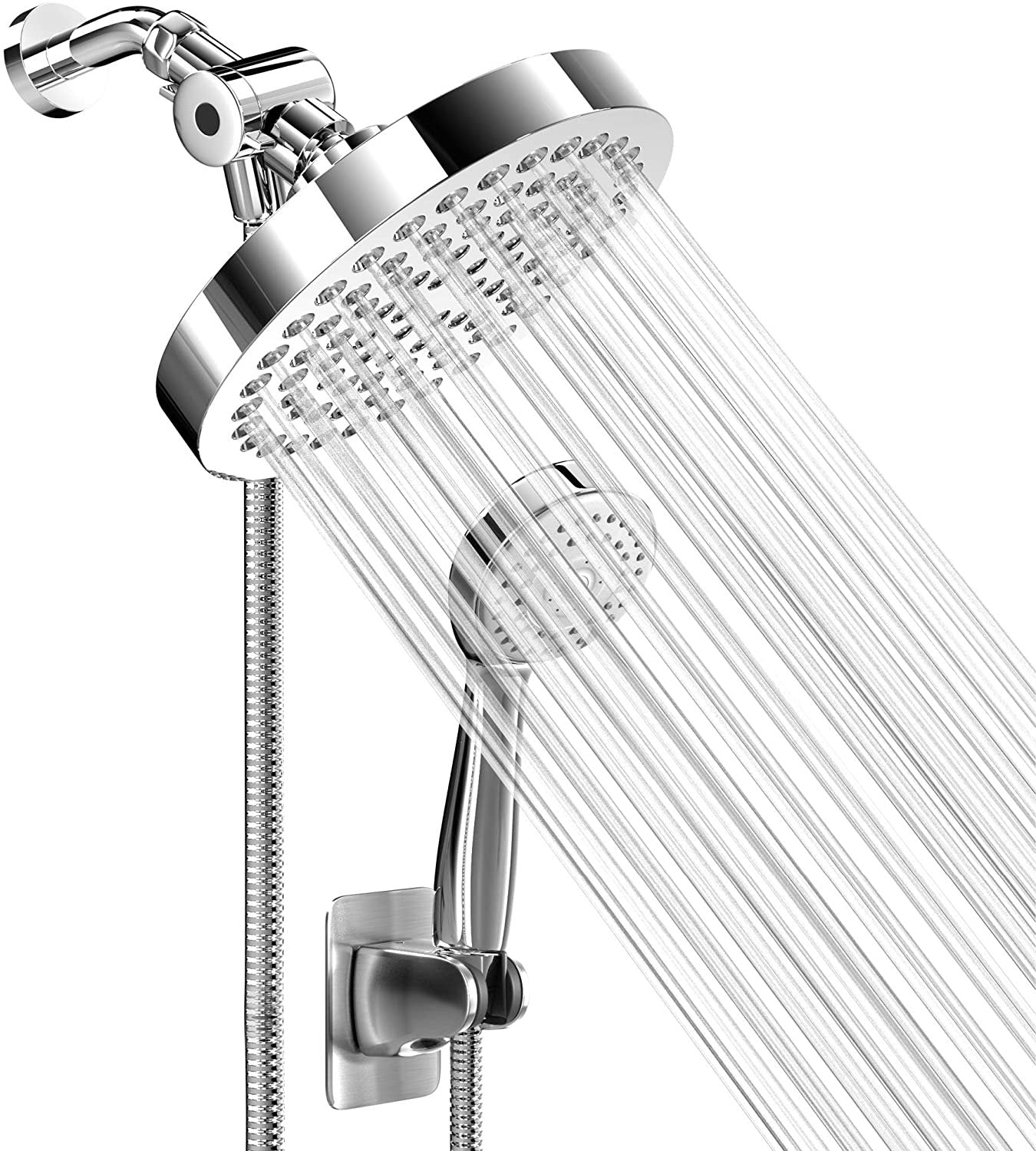 High Pressure Rainfall Shower Head and Hand Held Shower Head Combo with 70 Inch Hose for Bath and Adjustable Swivel Head - 2.5 GPM - Easy Install Anti Clog Jet Nozzles - Universal Fit for High