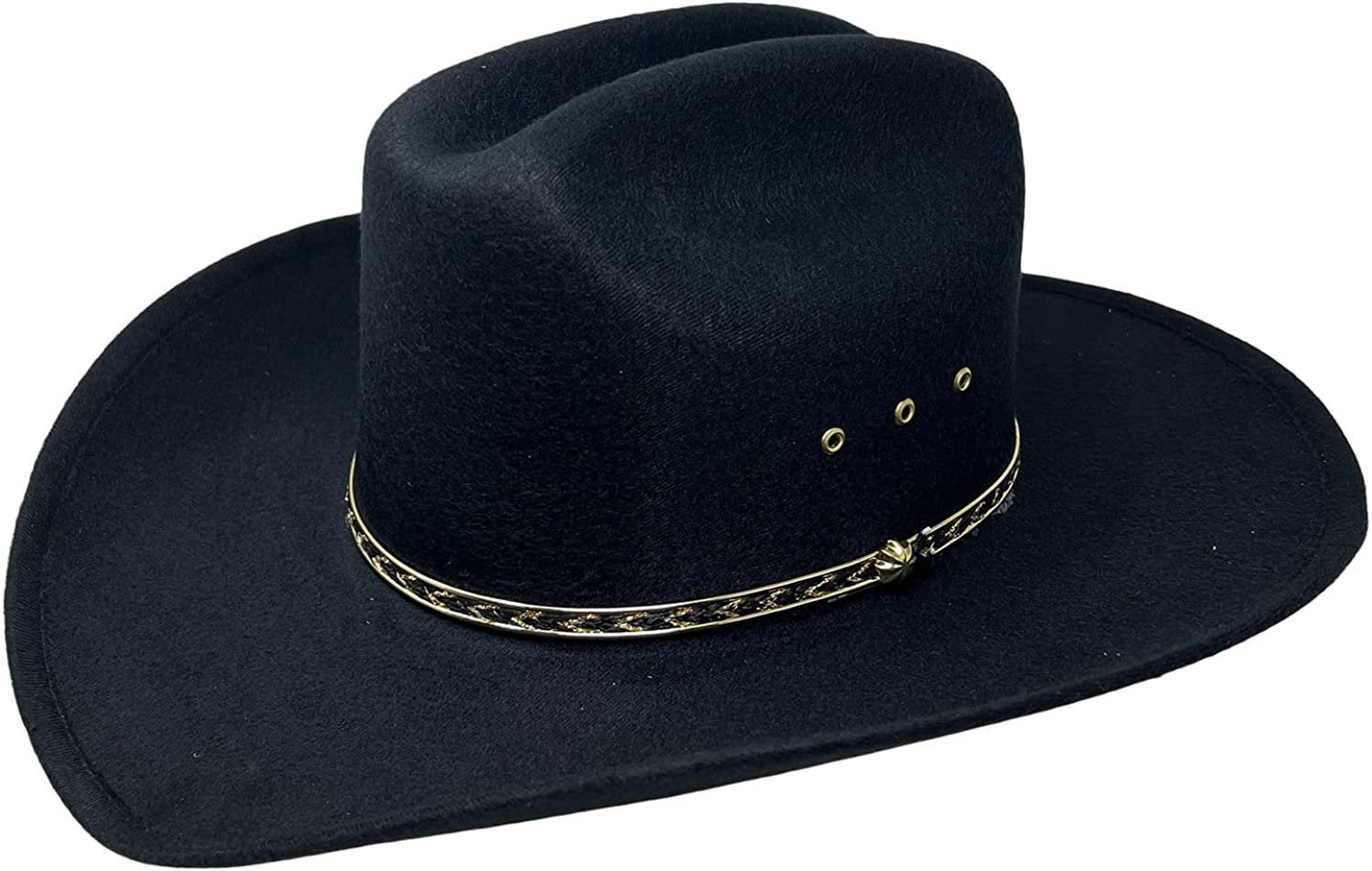 Faux Felt Wide Brim Western Cowboy Hat