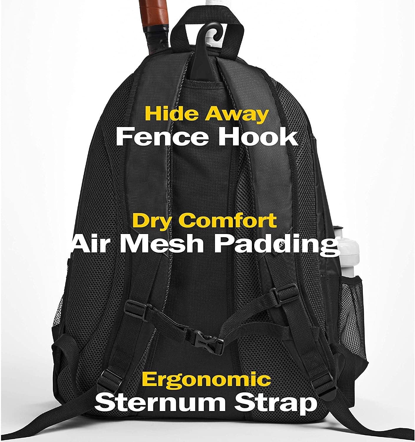 Athletico Premier Tennis Backpack - Tennis Bag Holds 2 Rackets in Padded Compartment | Separate Ventilated Shoe Compartment | Tennis Bags for Men or Women