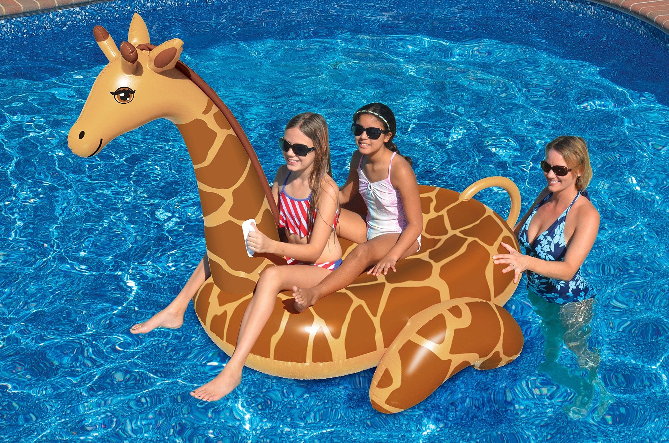 Swimline Giant Inflatable Giraffe Ride-On Pool Float , Brown