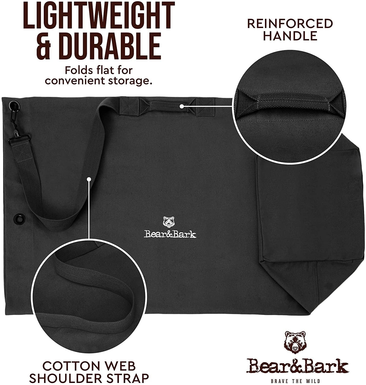 Top Loader Canvas Duffel Bag - Black 56"x32" - Military and Army Cargo Style Carryall Duffel for Men and Woman