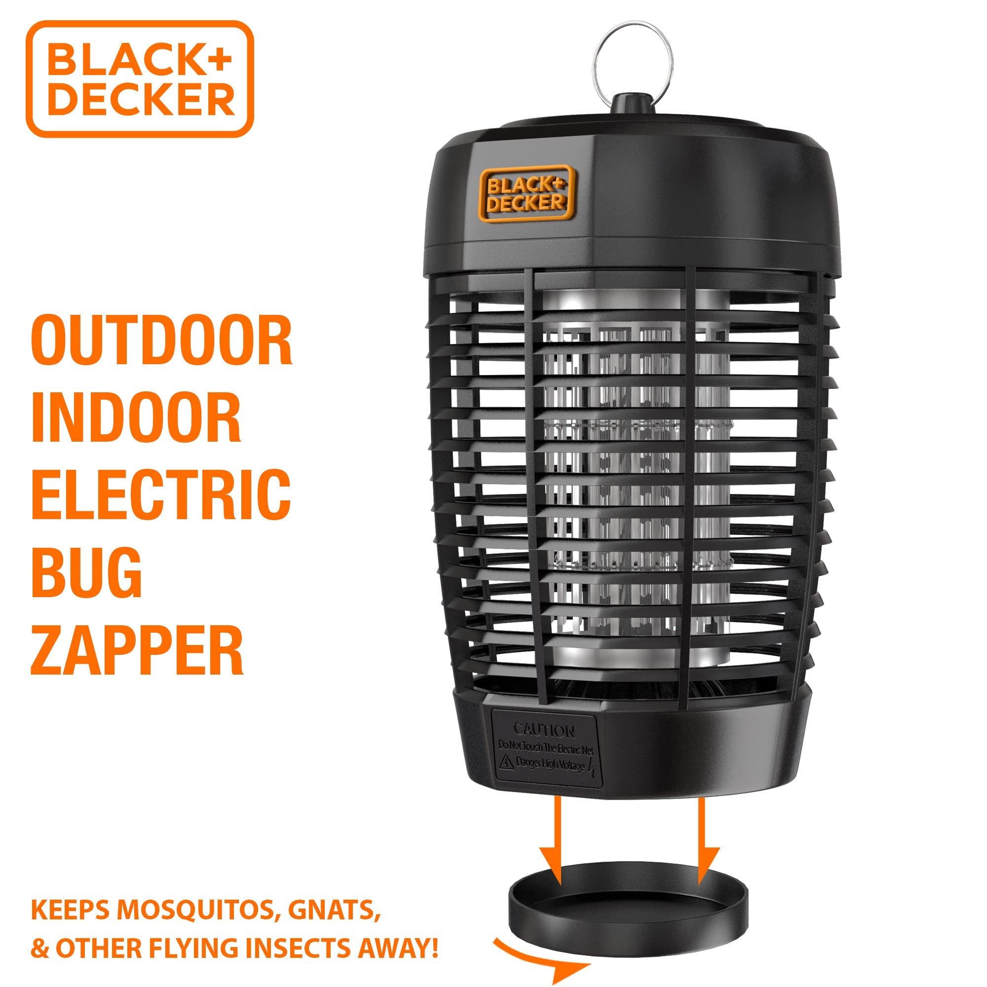 BLACK+DECKER Bug Zapper - Outdoor Mosquito Repellent & Fly Killer - Black, 1 Count - Ideal for Home, Deck, Garden & Patio