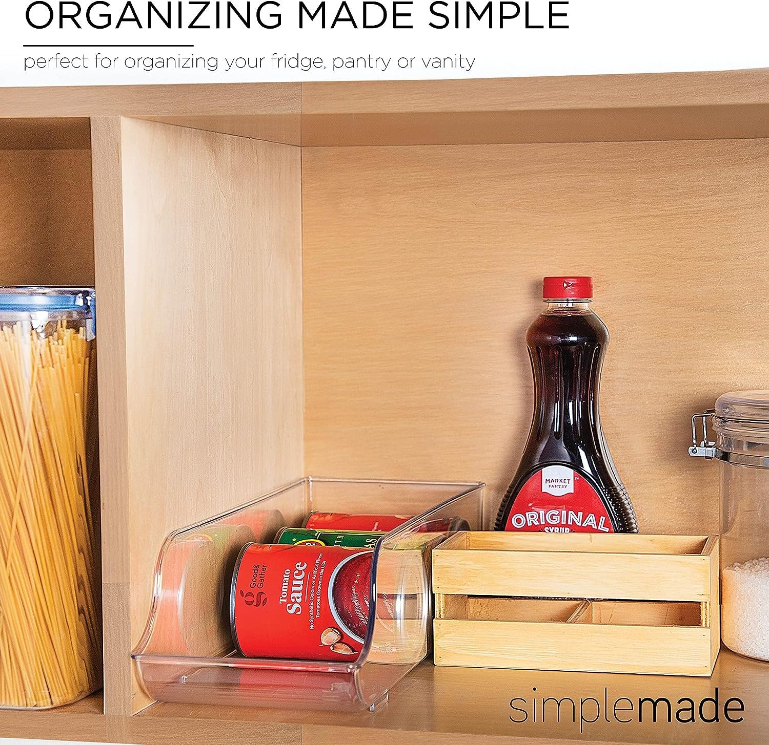 Soda Can Dispenser for Refrigerator - 5" x 14" Clear Soda Holder or Pop Organizer for Fridge -Multipurpose Storage for Kitchen, Office, Bathroom by SIMPLEMADE