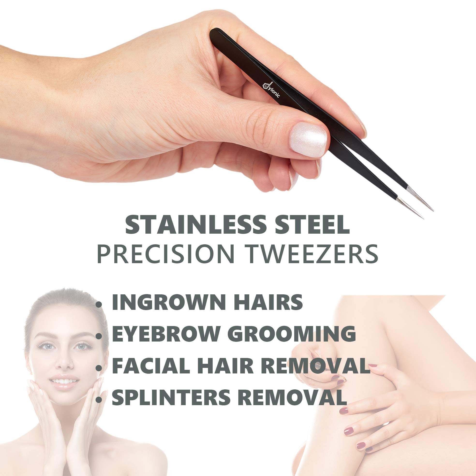 Exfoliating Brush for Razor Bumps and Ingrown Hair Treatment, Precision Tweezers, Silicone Face Scrubbers Set - Perfect for Dry Brushing, Body Brush by Dylonic