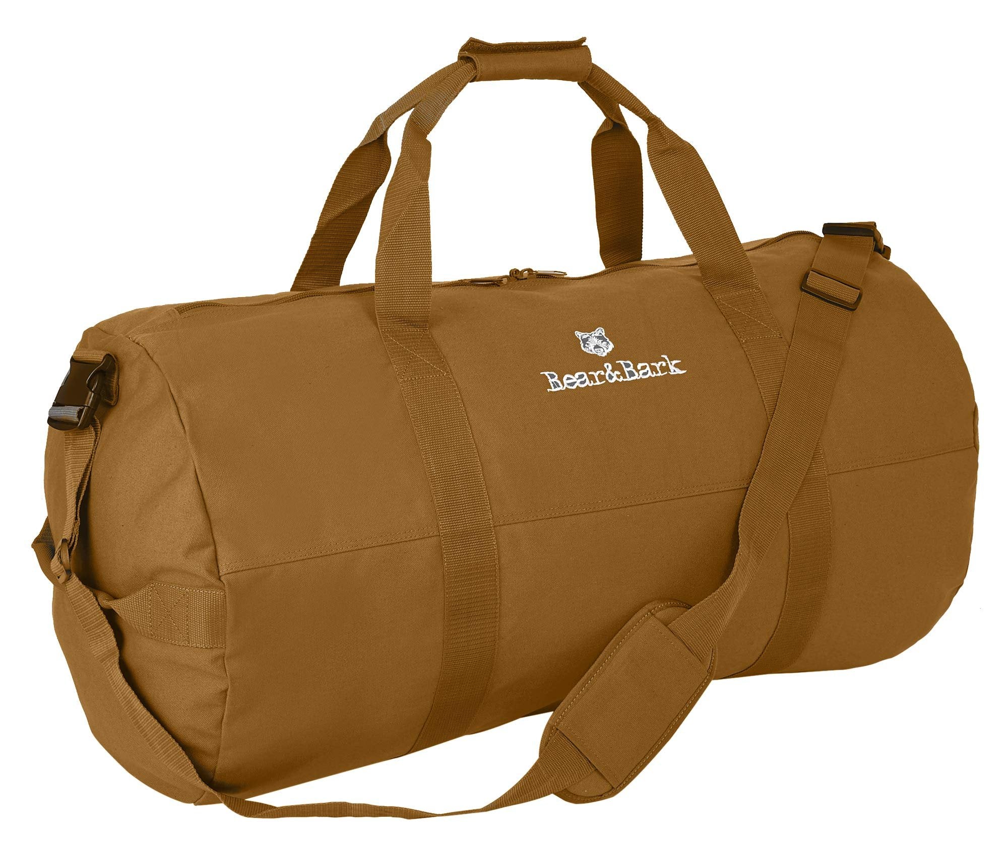 Bear&Bark Desert Brown Duffle Bag - Standard 32 X 18" - 133.4L - Military Style Travel Luggage for Men and Women"