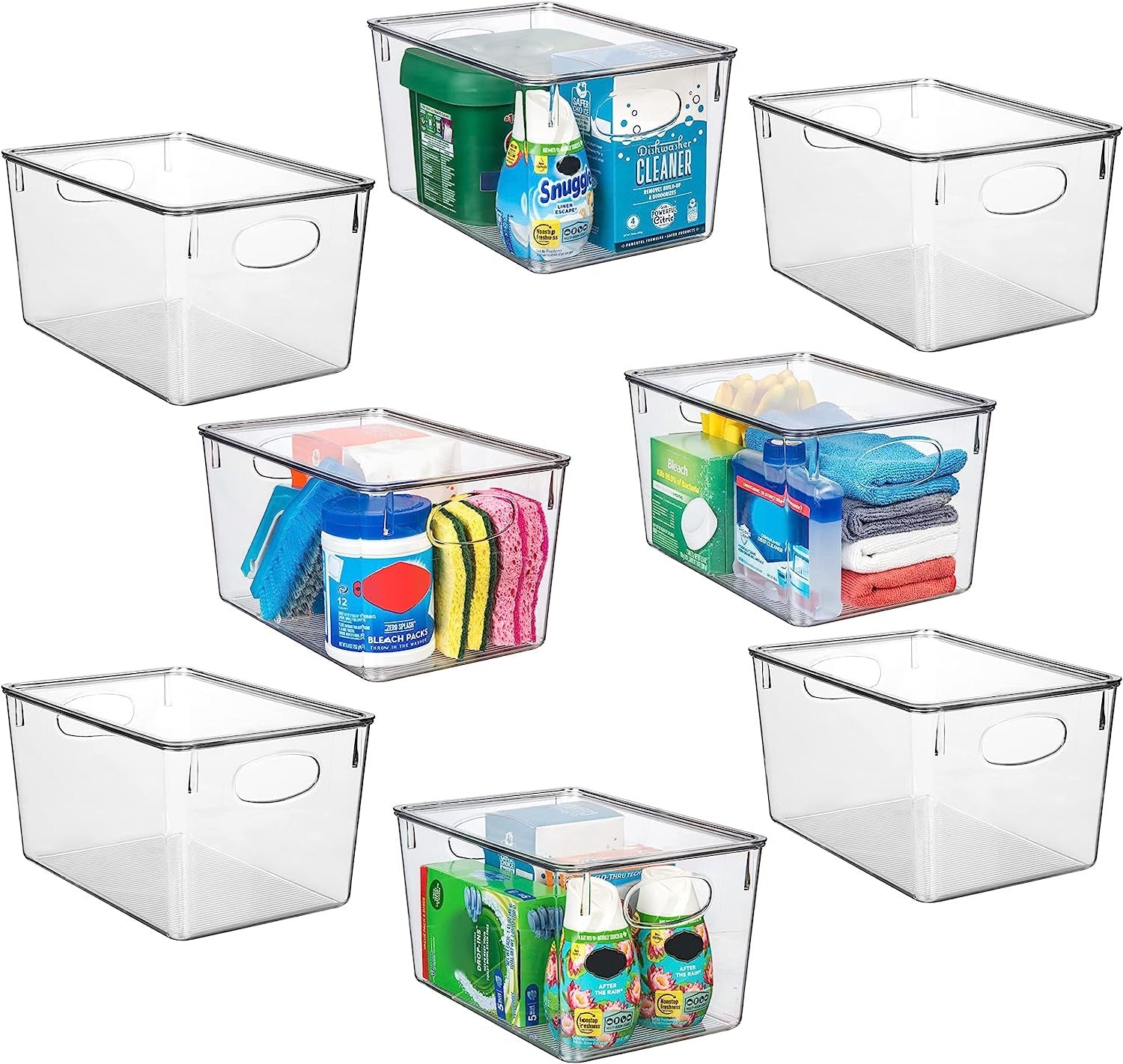 ClearSpace Plastic Storage Bins With lids – Perfect Kitchen Organization or Pantry Storage – Fridge Organizer, Pantry Organization and Storage Bins, Cabinet Organizers