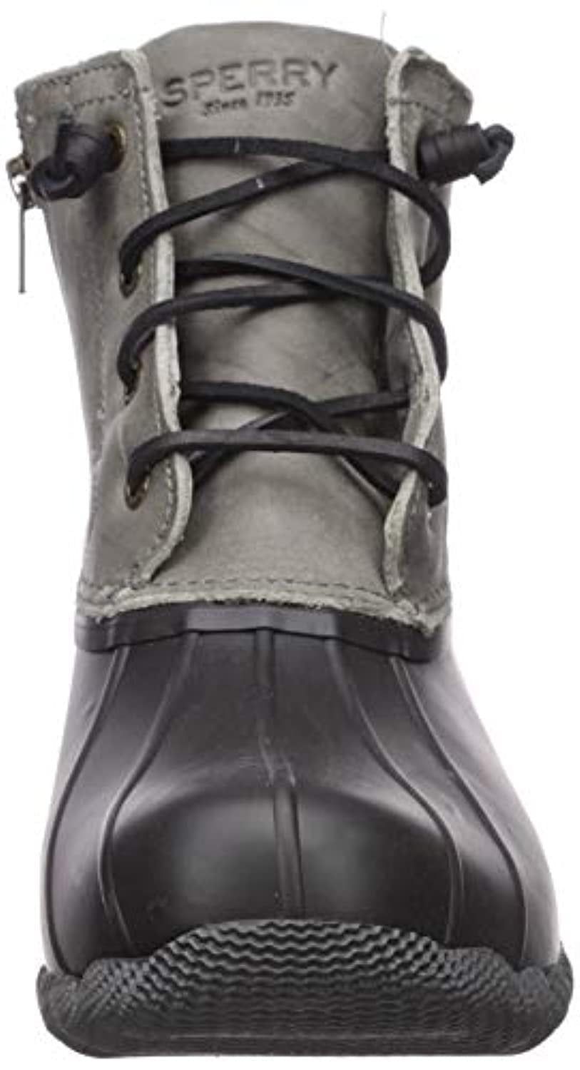 Sperry womens Top-sider Women's Saltwater Rain Boots, Black/Grey, 7.5 US