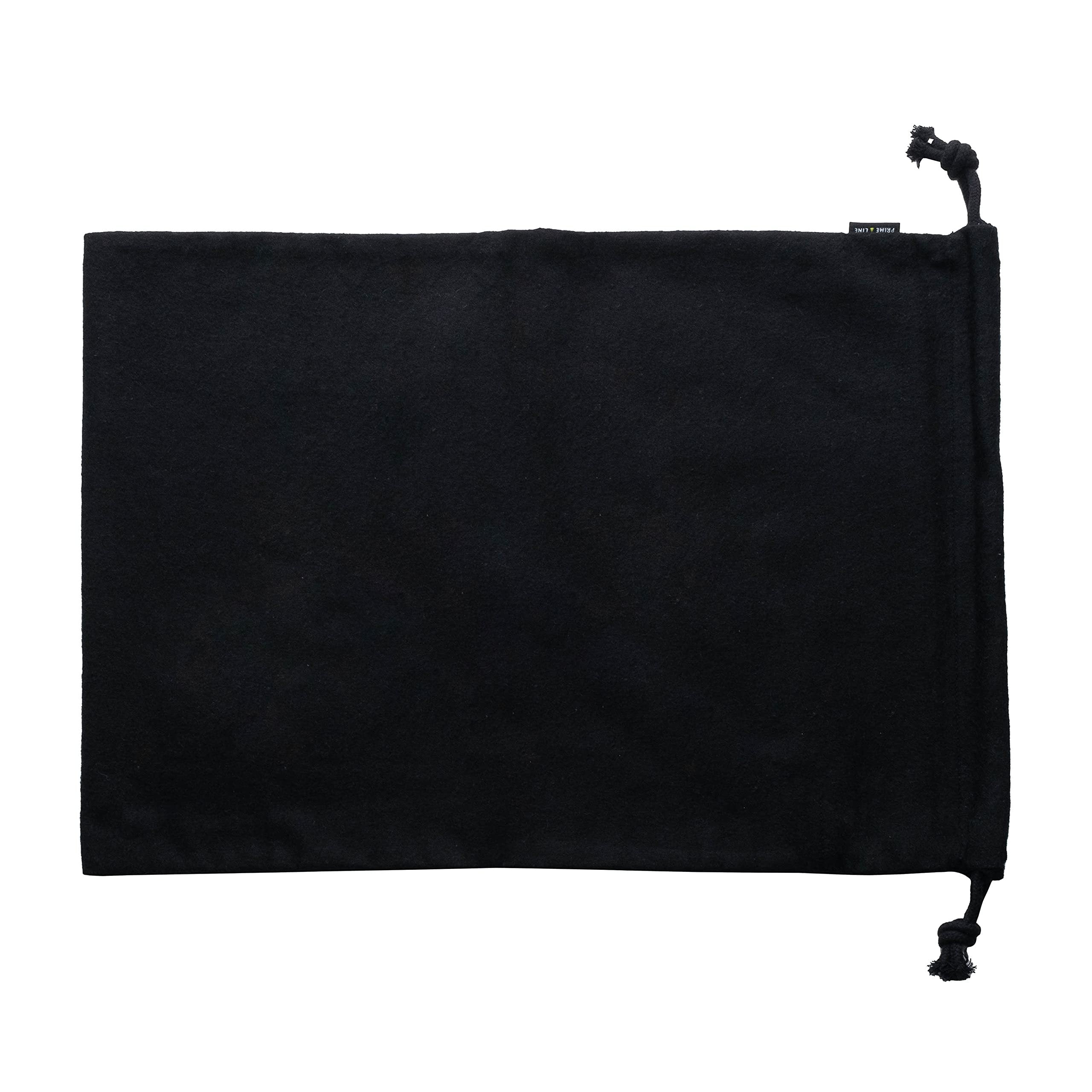 ZENPAC Shoe Dust Bags - 12x17 Inch Black Flannel Double Pouch (2 Pack) - Washable, Breathable Fabric for Travel, Storage & Accessories