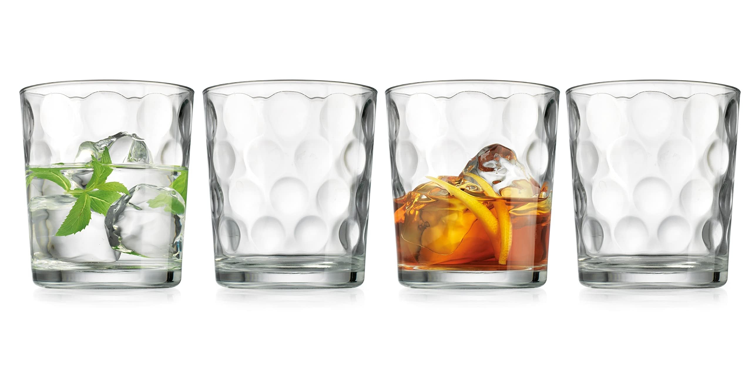 Glaver's Whiskey Glasses 13 oz Set of 4 - Multicolor Barware for Whisky, Scotch, Bourbon & Cocktails
