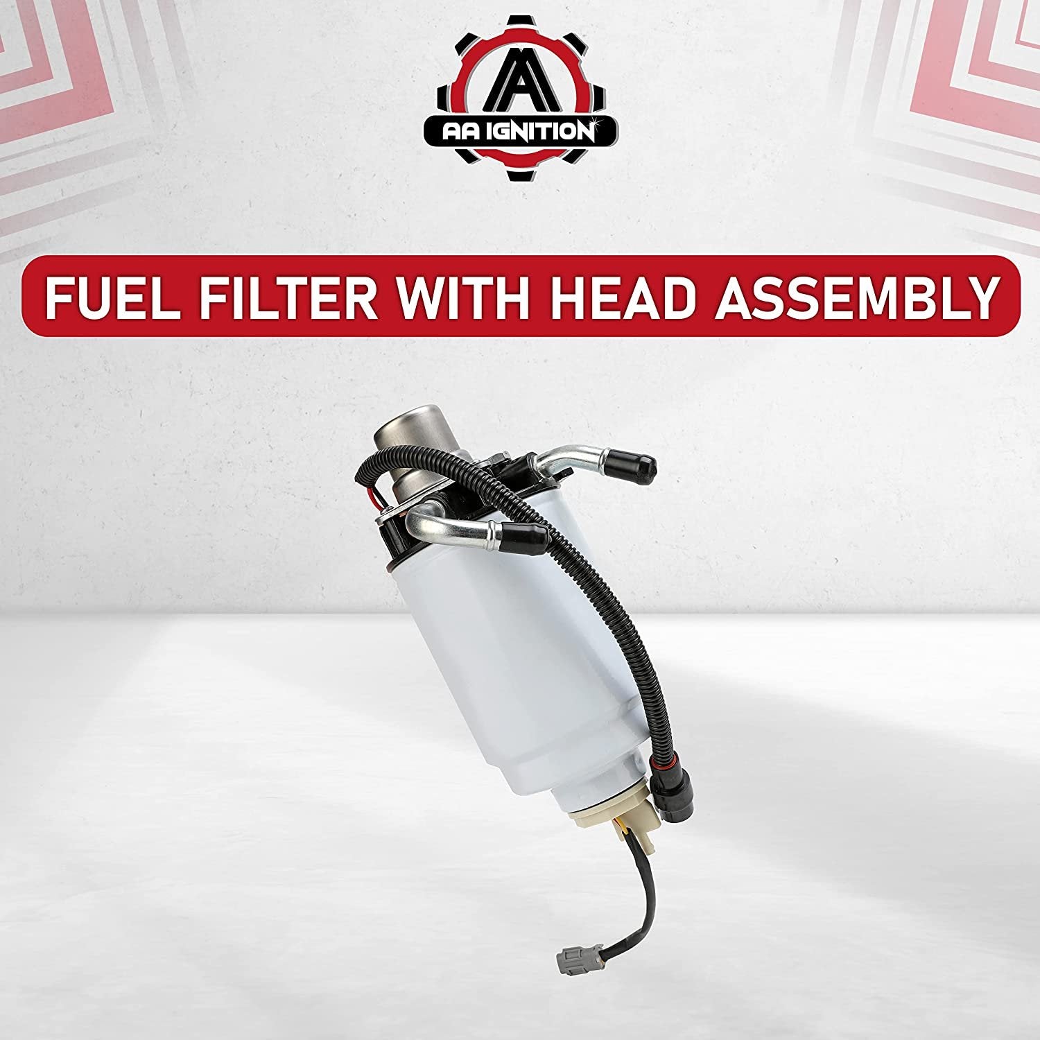 Fuel Filter with Head Assembly and Sensor - Compatible with Chevy and GMC Trucks - 6.6L Silverado 2500 HD, Classic, Sierra, HD, 3500 Classic with Duramax - Replaces TP3018, 904-517, 12642623, 12639448
