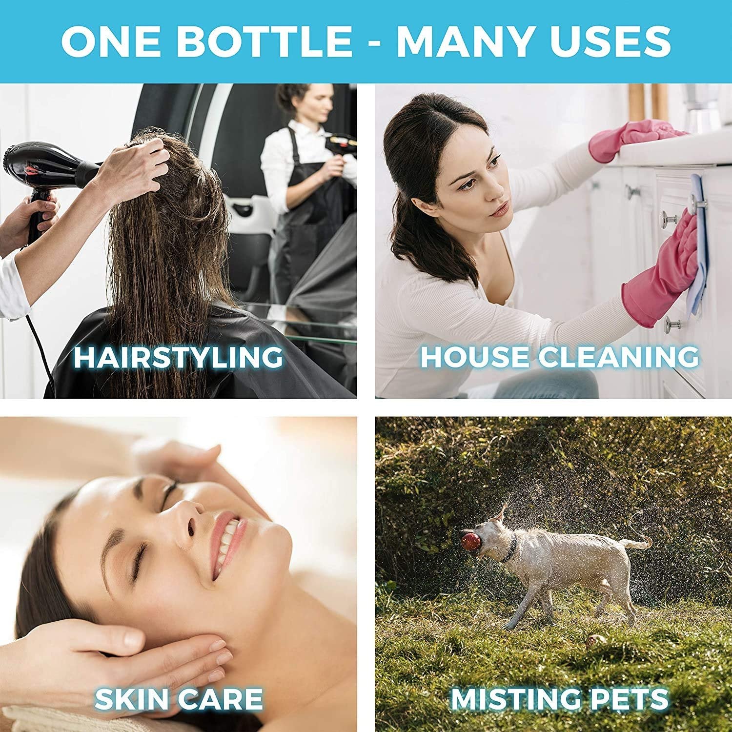 Continuous Sprayer Hair Water Ultra Fine Mister Spray Bottle Propellant Free for Hairstyling, Cleaning, Gardening, Misting & Skin Care BPA Free