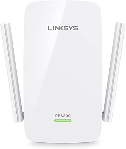 Linksys WiFi Extender, WiFi 5 Range Booster, Dual-Band Booster, 1,000 Sq. ft Coverage, Speeds up to (AC750) 750Mbps - RE6300