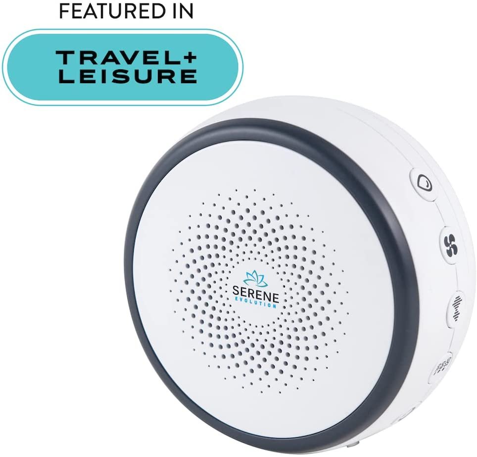 Serene Evolution White Noise Machine 18 Sounds - Adult Size, Battery Operated for Sleeping & Travel
