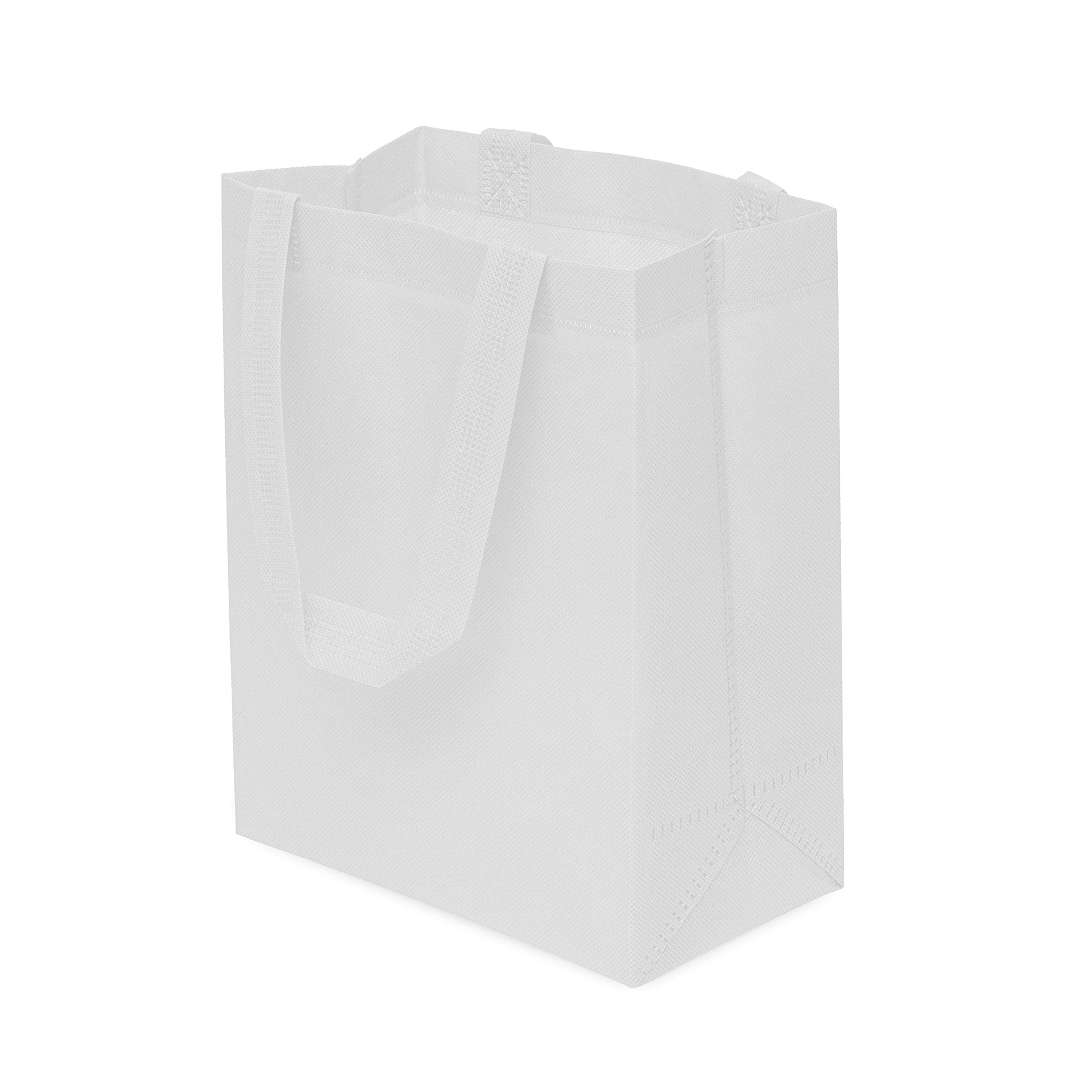 8x4x10 Inch White Reusable Gift Bags - 12 Pack Eco-Friendly Totes for Shopping and Events