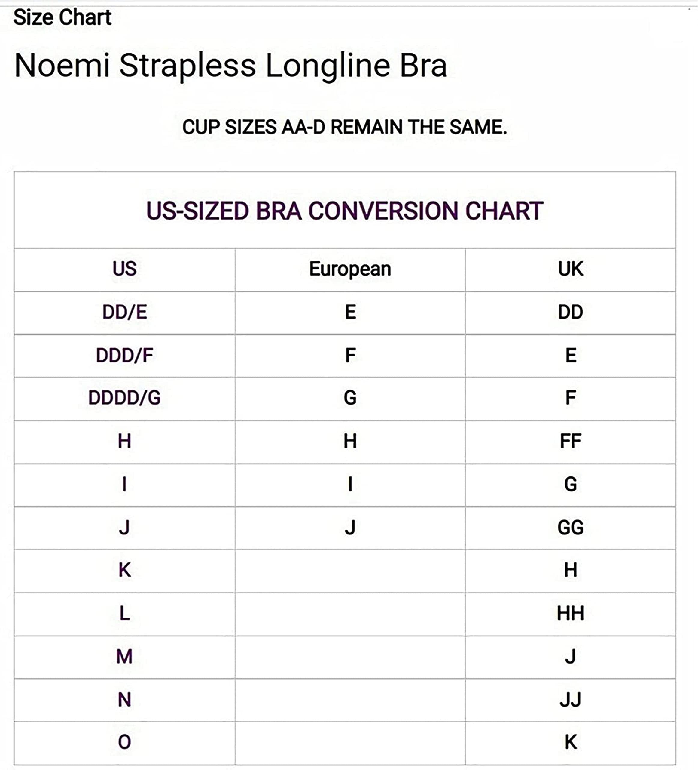 Dominique Women's Noemi Strapless Backless Bra-Blk38D Black
