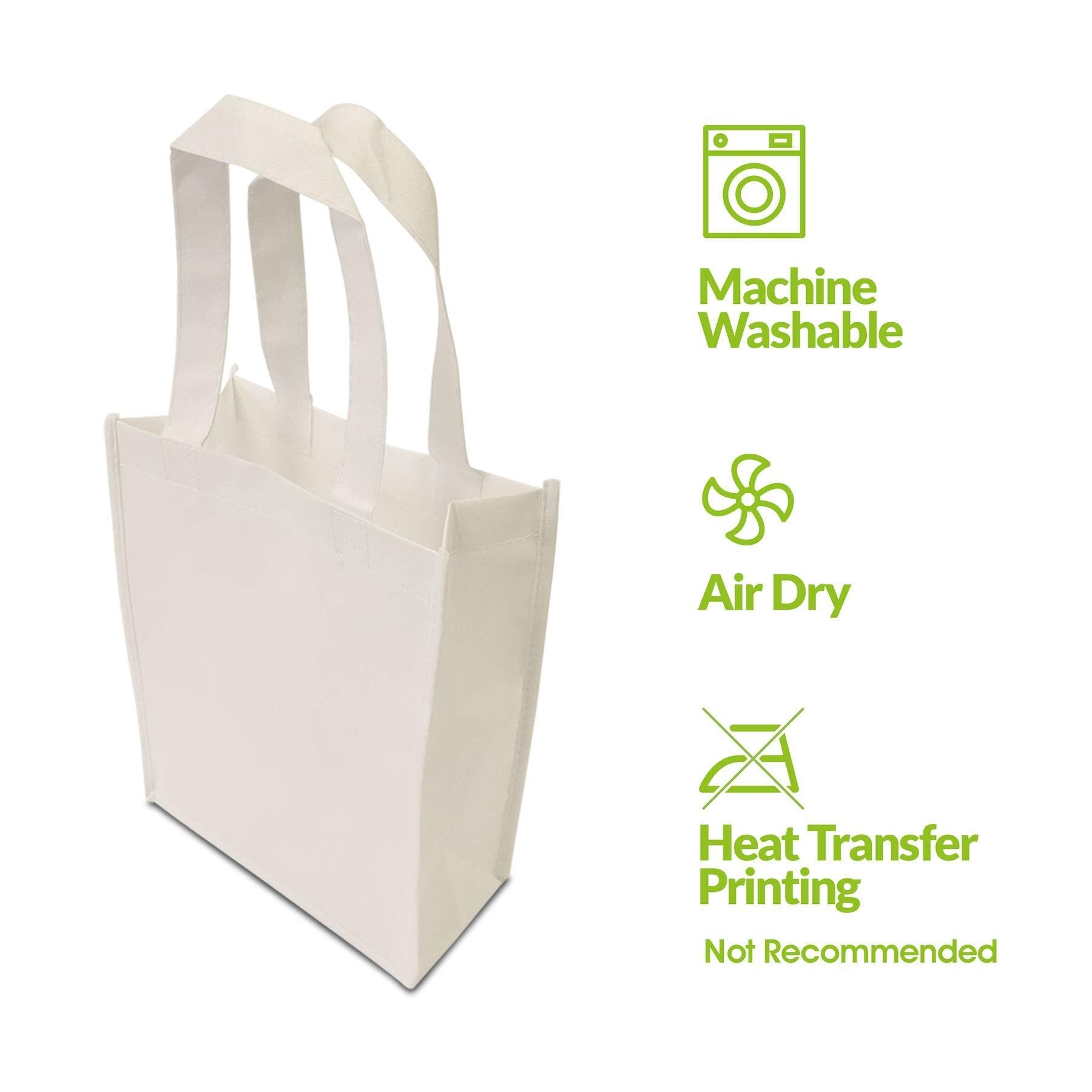 12 Reusable White Wedding Gift Shopping Bags w/ Handles - 8x4x10 Inch Size