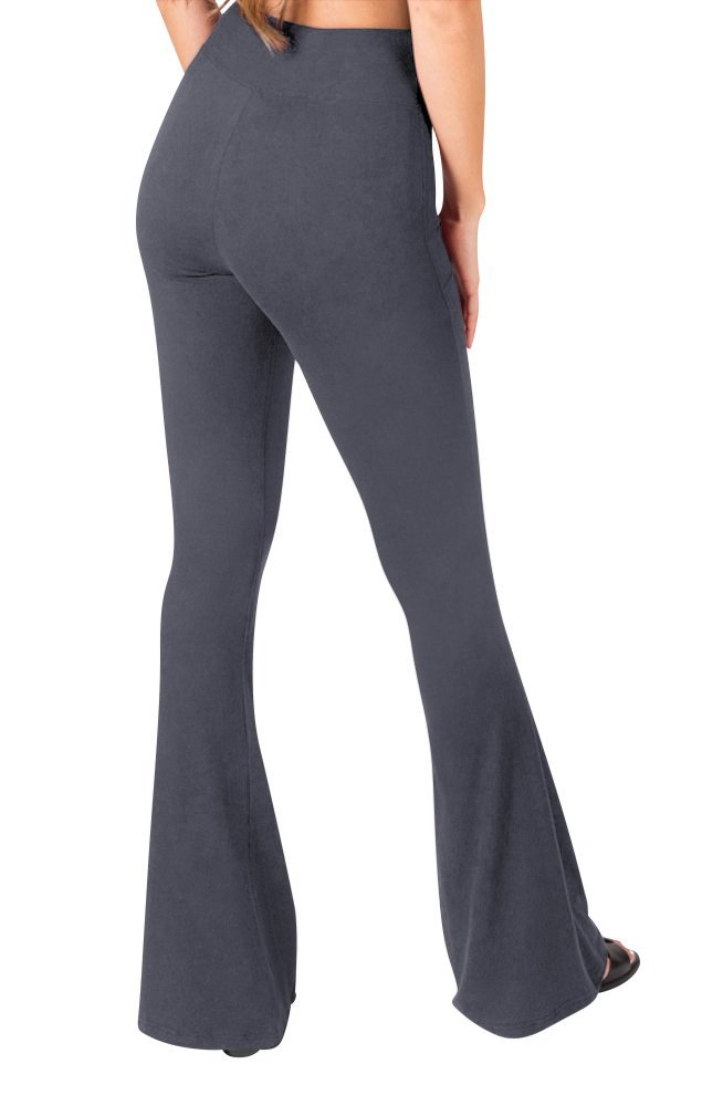 SATINA Small Charcoal Palazzo Pants | High Waisted Flare Wide Leg | Solid | Reg & Plus