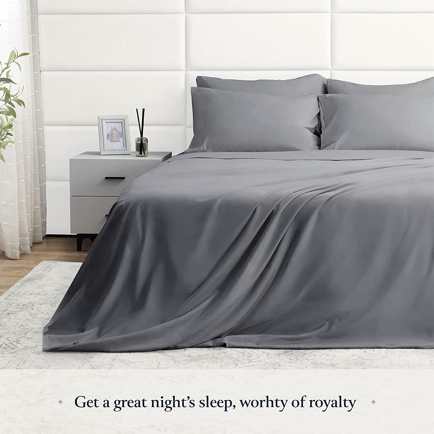 BELADOR Silky Soft King White Sheet Set -Luxury 6 Piece Bed Sheets for King Size Bed, Secure-Fit Deep Pocket Sheets with Elastic, Breathable Hotel Sheets & Pillowcase Set, Wrinkle Free Oeko-Tex Sheets