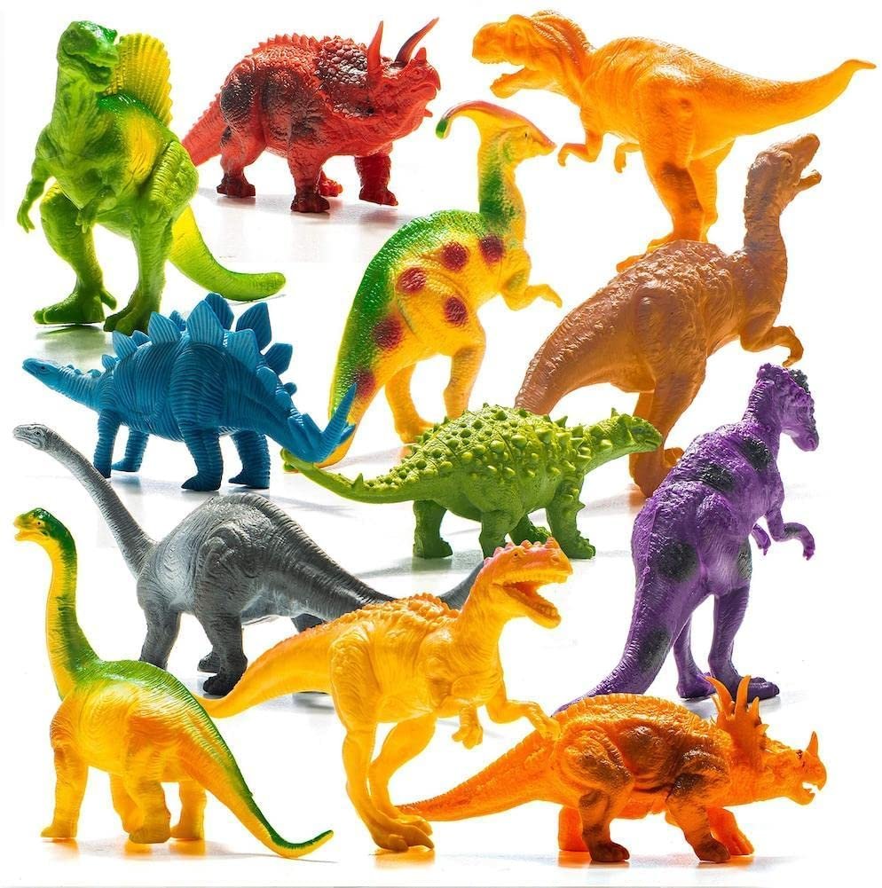 PREXTEX Dinosaur Toy Set for Toddlers - 12 Piece Set with Educational Dinosaur Book - Perfect for Kids 3-5+ Learning & Development - Free Shipping & Returns
