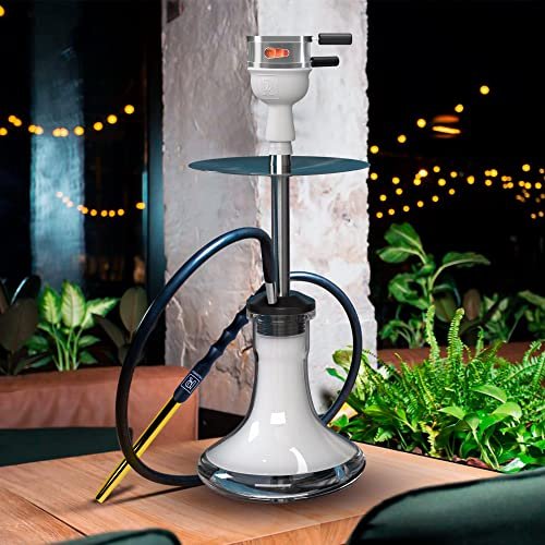 Premium Hookah Hose with Mouthpiece - 60" Long Silicone Water Pipe Hose, Washable, with 15" Aluminum Easy-Grip Mouthpiece - Modern Design Handle, Won't Rust or Ghost Hookah Hose Silicone