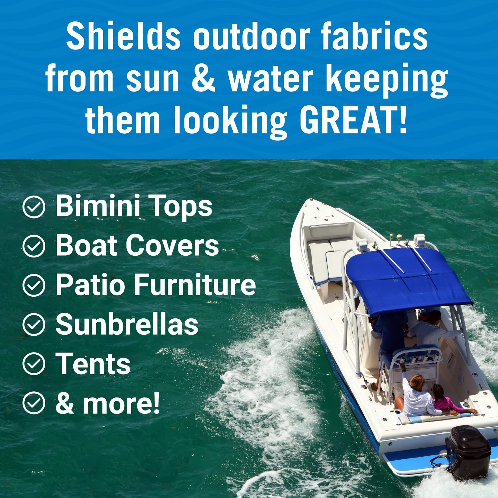 Fabric Waterproof Spray Heavy Duty Waterproofing Spray Fabric Protector Spray and Repellent for Outdoor Marine Canvas Boat Tops, Vinyl Seats, Tent Water Proof,Clothing Boots, Jacket and Clothes