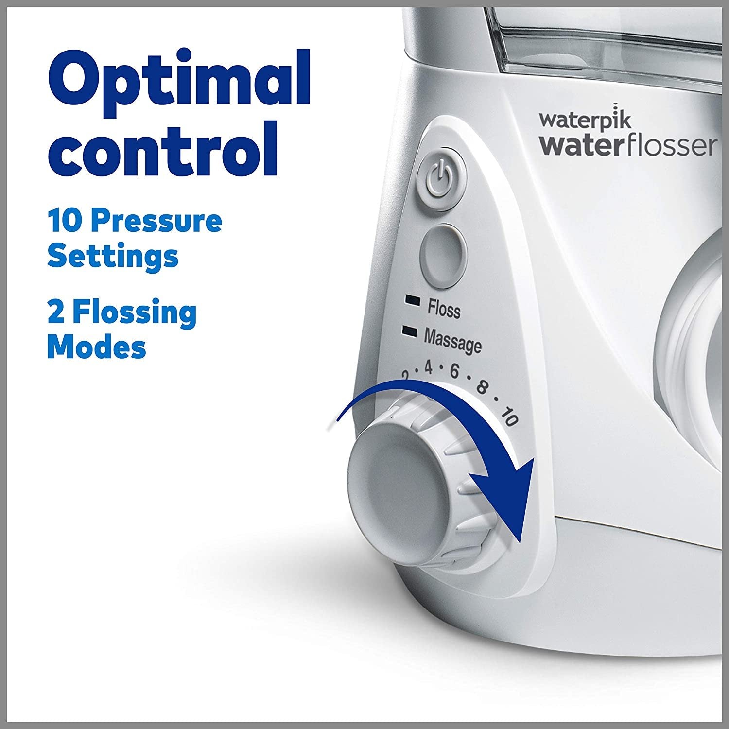 White Waterpik Aquarius Water Flosser Professional w/ 10 Settings & 7 Tips - Size 10.35x3.8x4.7