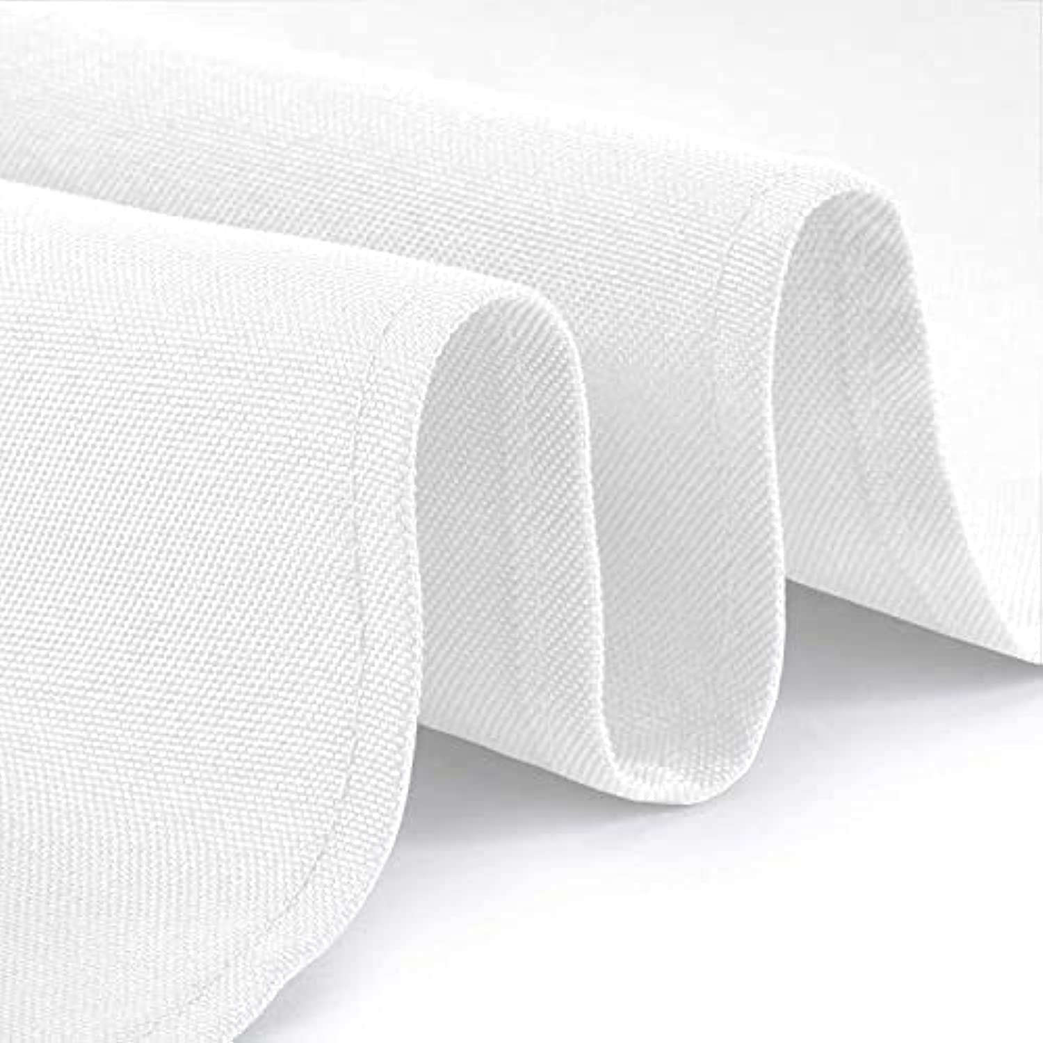 90 Round White Tablecloths - 2 Pack | Premium Quality for Wedding, Banquet, Restaurant | Washable Fabric