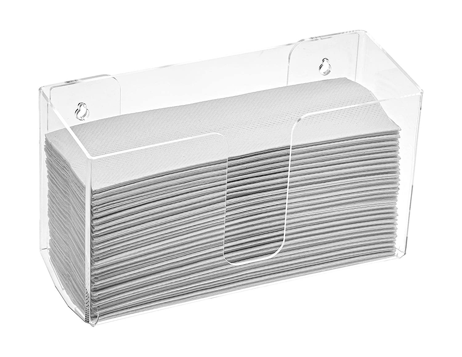Alpine Industries Acrylic Wall-Mounted Paper Towel Dispenser - Single or Multiple Towel Retrieval - Bi Fold and C Fold (Clear)