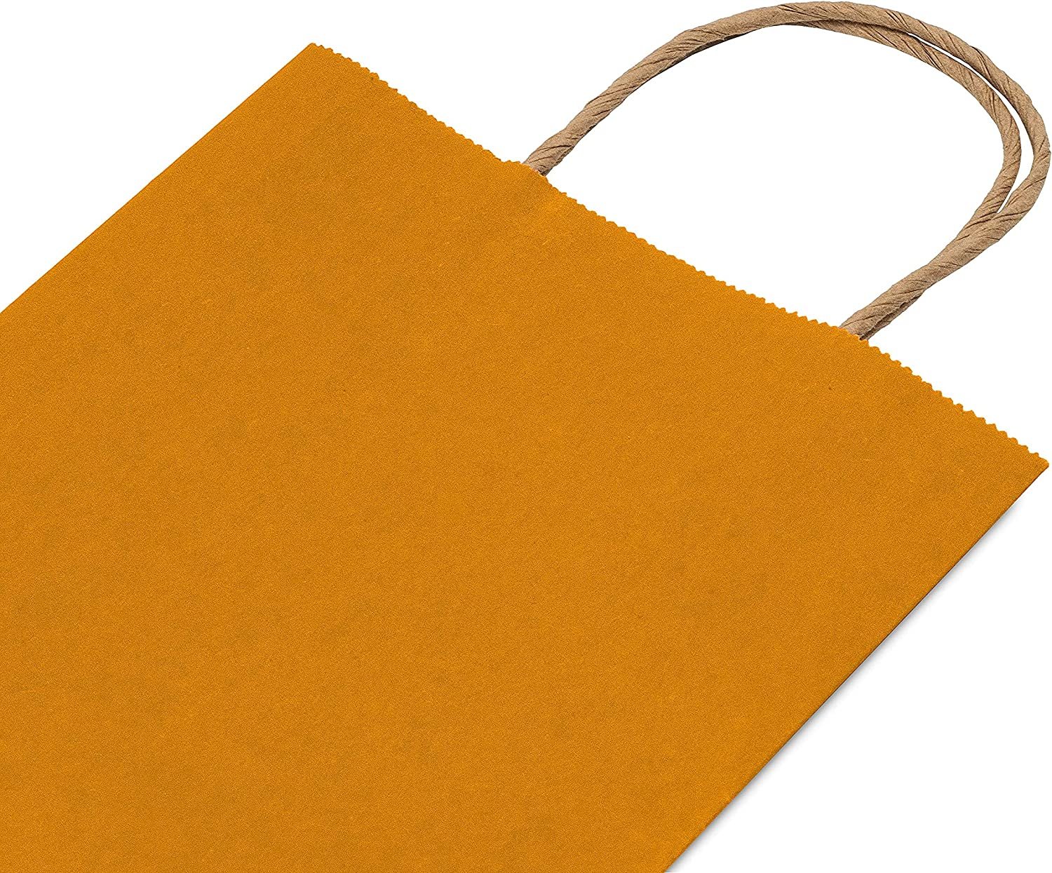 Orange Gift Bags - 6x3x9 Inch 50 Pack Kraft Paper Shopping Bags with Handles, Small Craft Totes in Bulk for Boutiques, Small Business, Retail Stores, Birthday Parties, Jewelry, Merchandise, Bulk