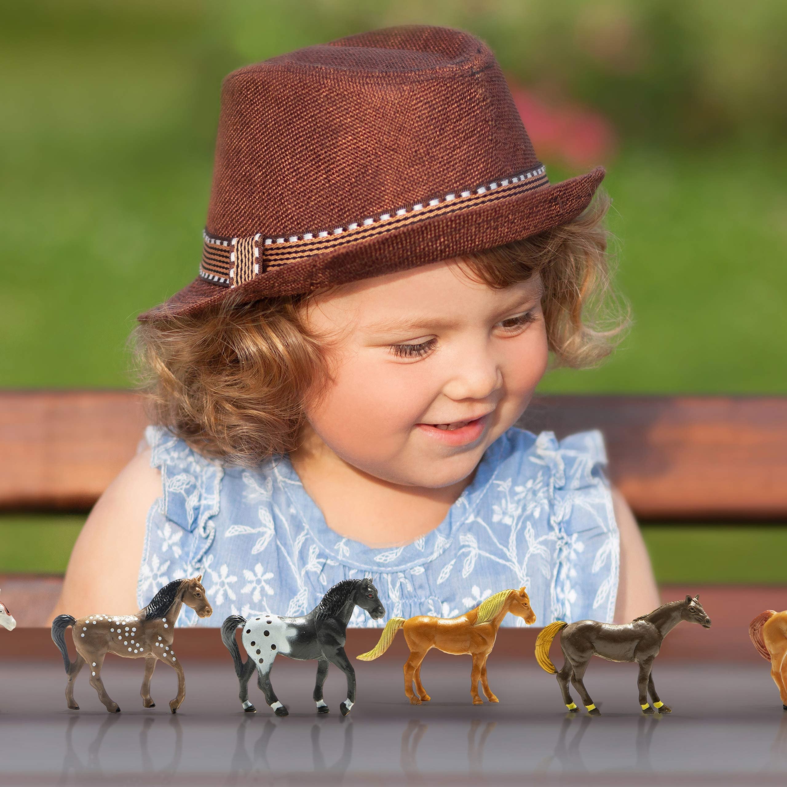 PREXTEX Plastic Horses Party Favors, 16 Count (All Different Horses in Various Poses and Colors) Best Toy Gift for Boys