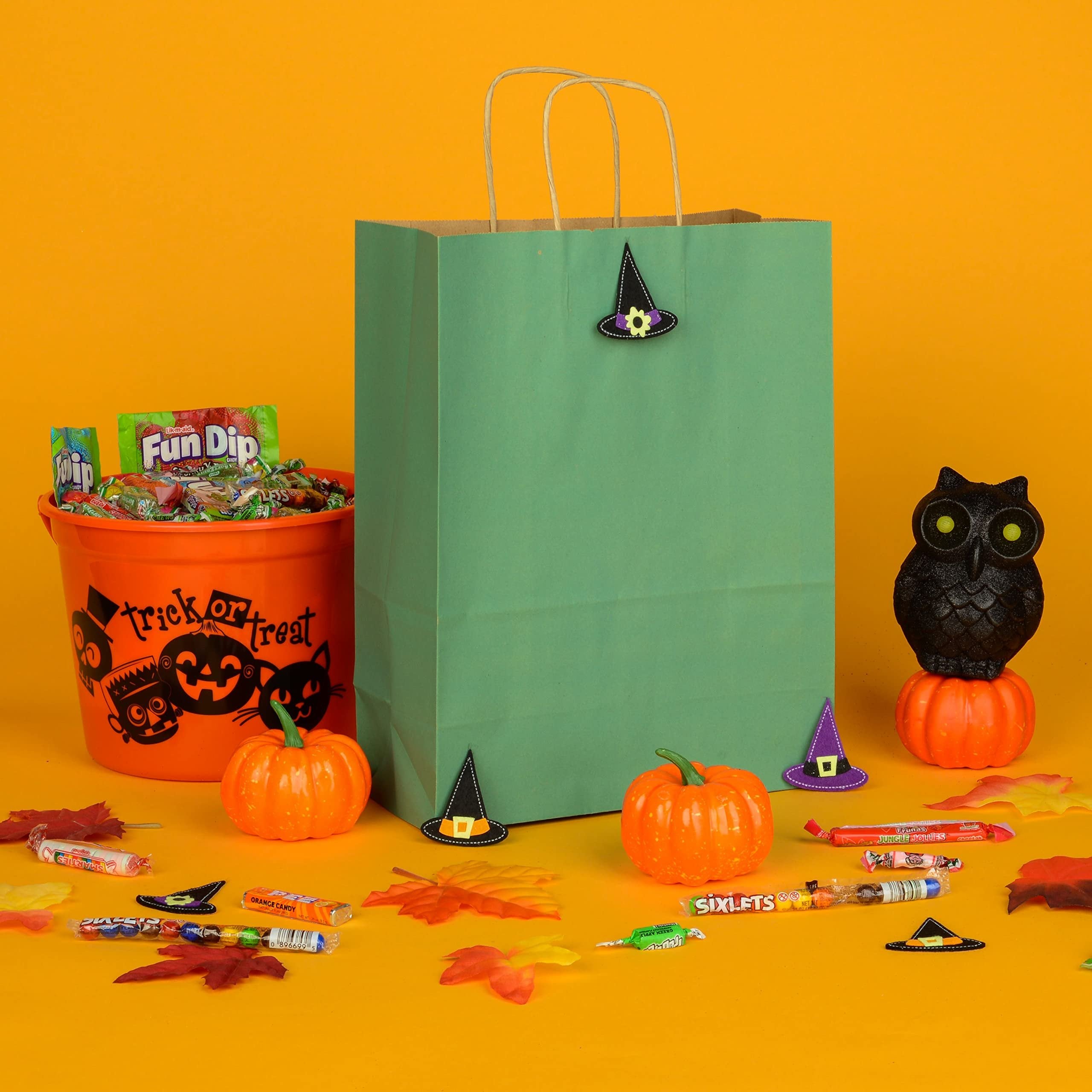 Prime Line Packaging Green Gift Bags - 10x5x13 Inch - 50 Count Pack Medium Kraft Paper Bags with Handles, Perfect for Boutiques, Small Business, Retail Stores, Birthdays and More!