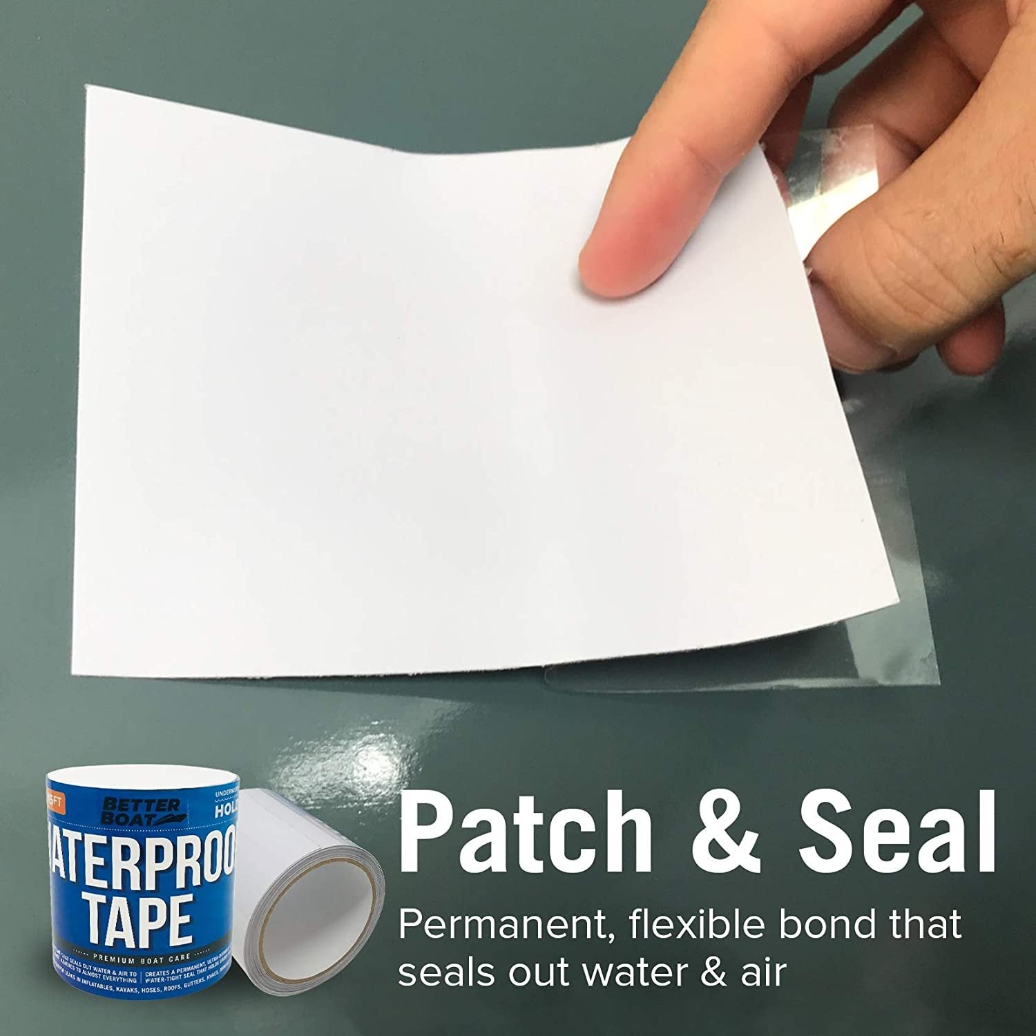 White Waterproof Tape for Outdoor Use | Heavy Duty 15' Feet x 4 Inches | Marine Grade Rubberized Sealing | Better Boat