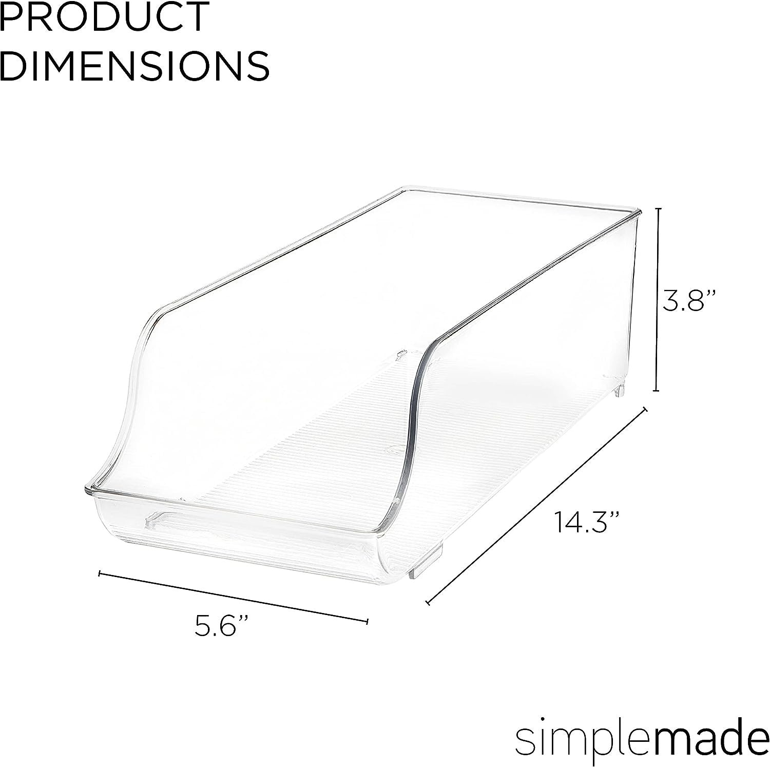 Soda Can Dispenser for Refrigerator - 5" x 14" Clear Soda Holder or Pop Organizer for Fridge -Multipurpose Storage for Kitchen, Office, Bathroom by SIMPLEMADE