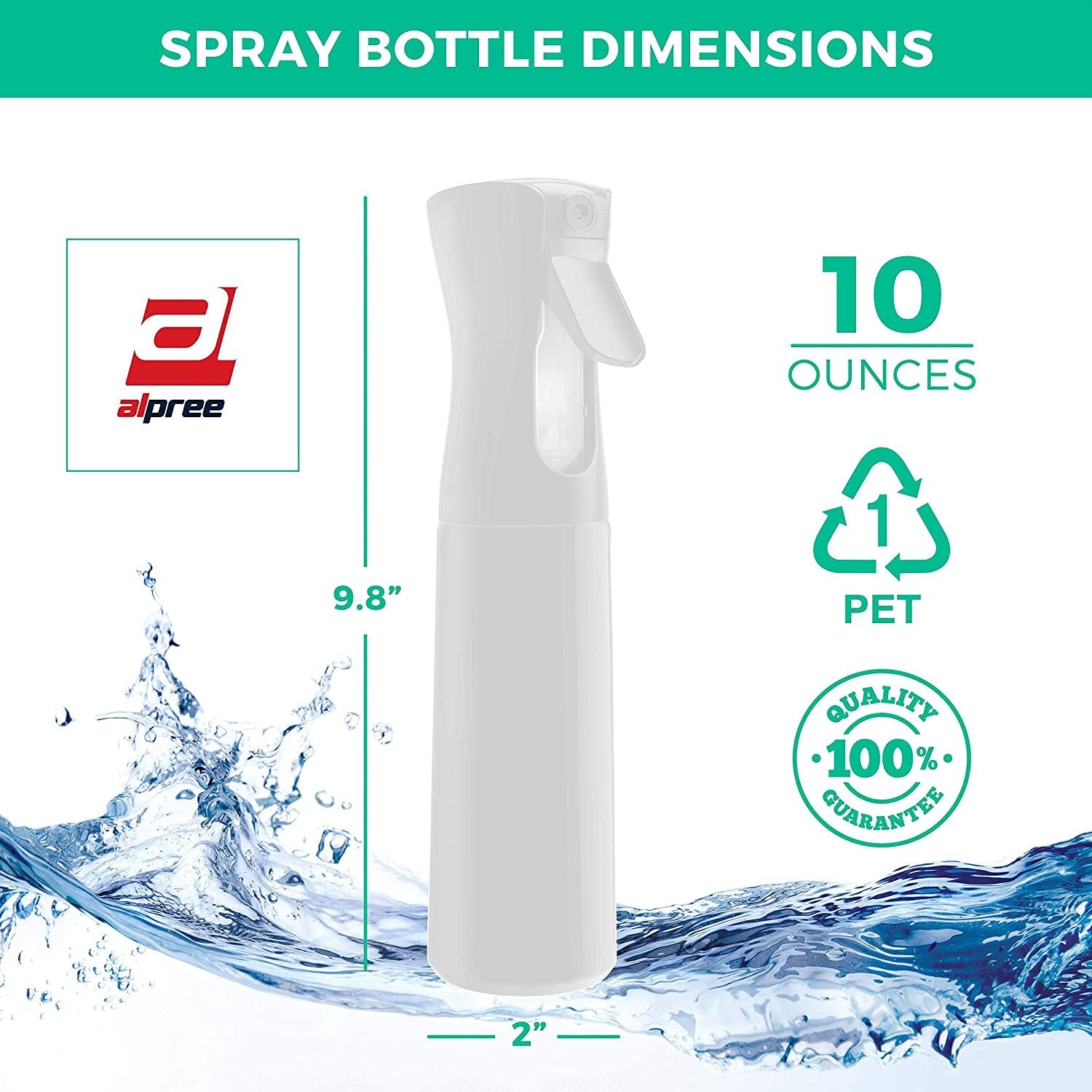 Continuous Sprayer Hair Water Ultra Fine Mister Spray Bottle Propellant Free for Hairstyling, Cleaning, Gardening, Misting & Skin Care BPA Free