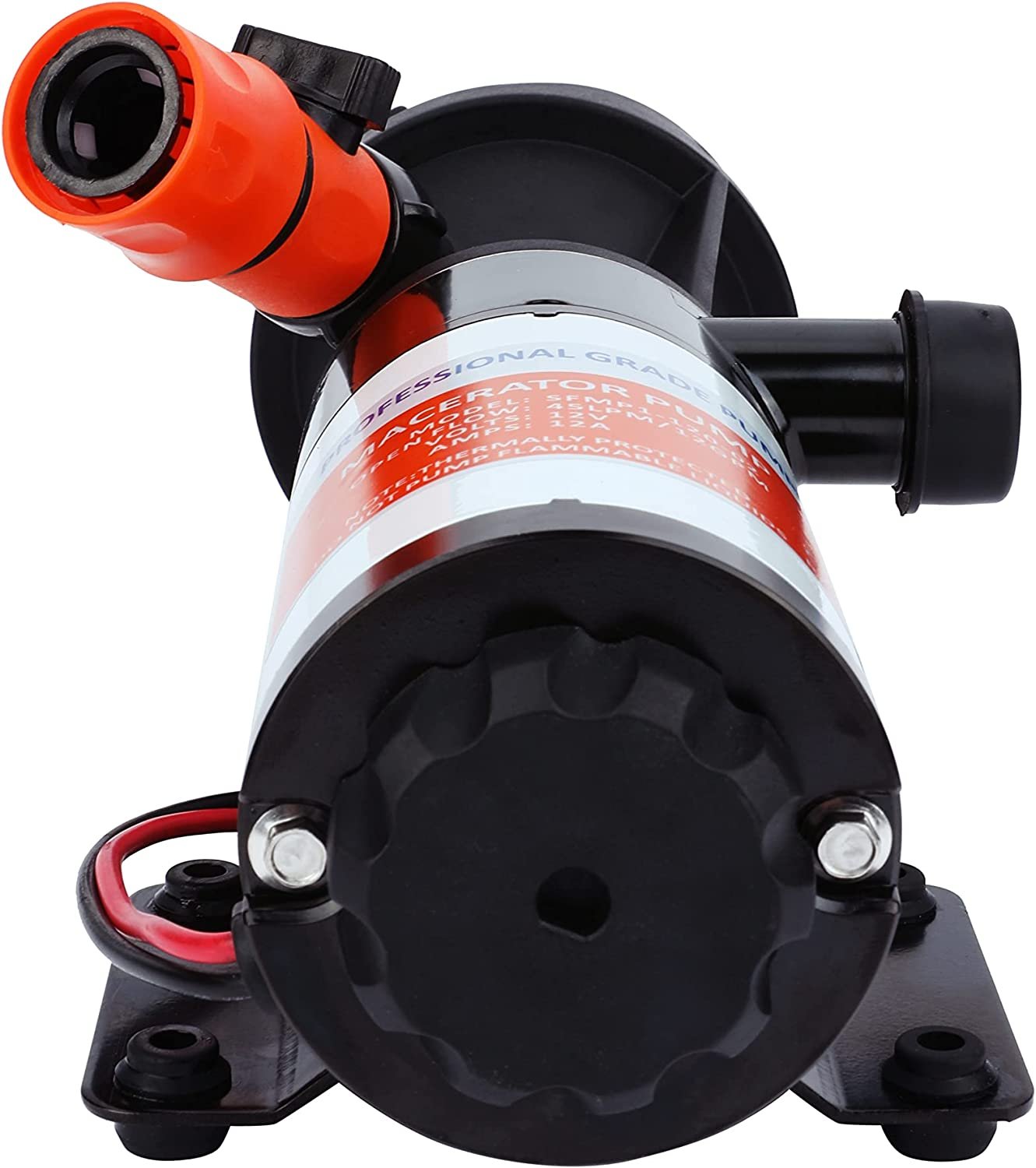 RV Sewer Macerator Pump 12V - 12 GPM Quick Release Macerator Pump Marine for RV Trailer, Camper Van, Caravan, Boat - 12/24V DC Seamless Motor - Portable Dump Station Mount Boat Waste Pump