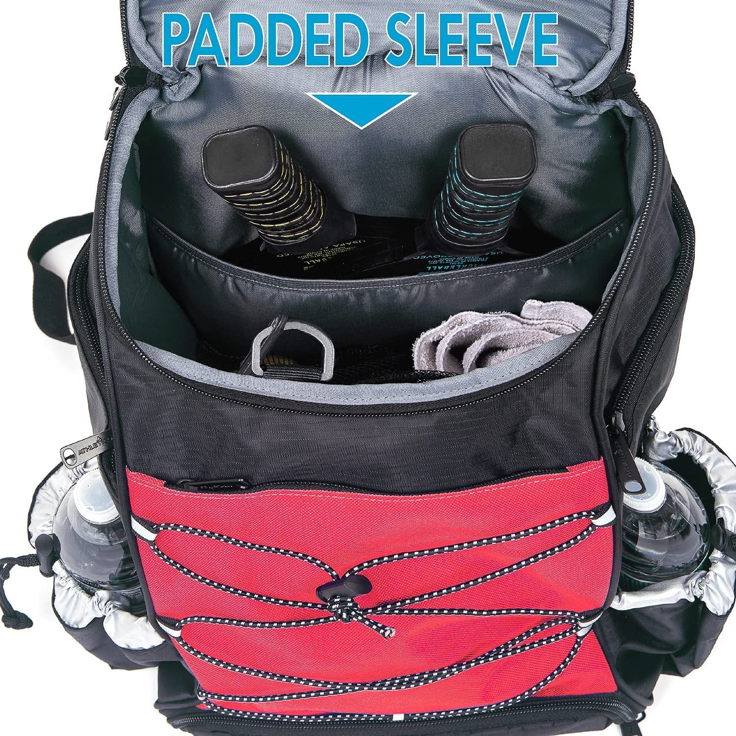 Athletico Pickleball Backpack - Pickleball Bags for Men or Women Includes Pickleball Ball Holder (Red)