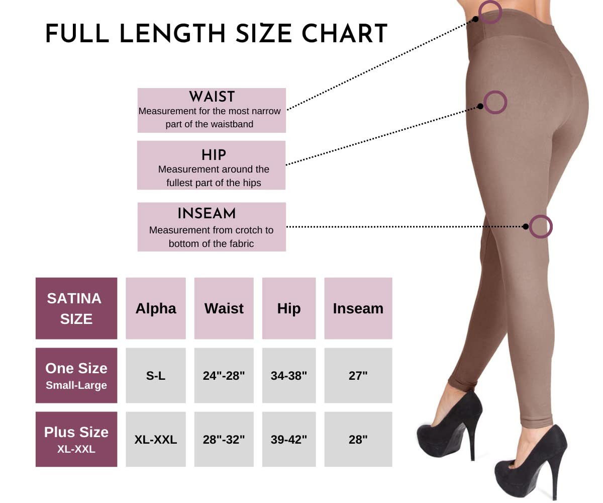 New SATINA Tan High Waisted Leggings for Women | 3 Inch Waistband | Plus Size One | Free Shipping