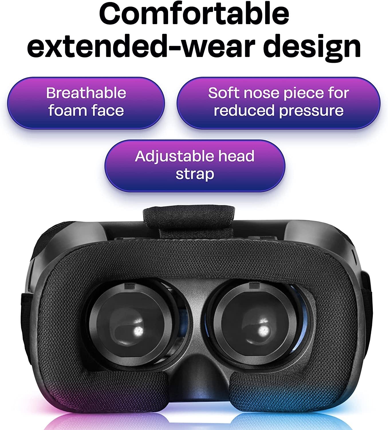 VR Headset Compatible with iPhone & Android - Universal Virtual Reality Goggles for Kids & Adults - Your Best Mobile Games 360 Movies w/ Soft & Comfortable New 3D VR Glasses (Silver)