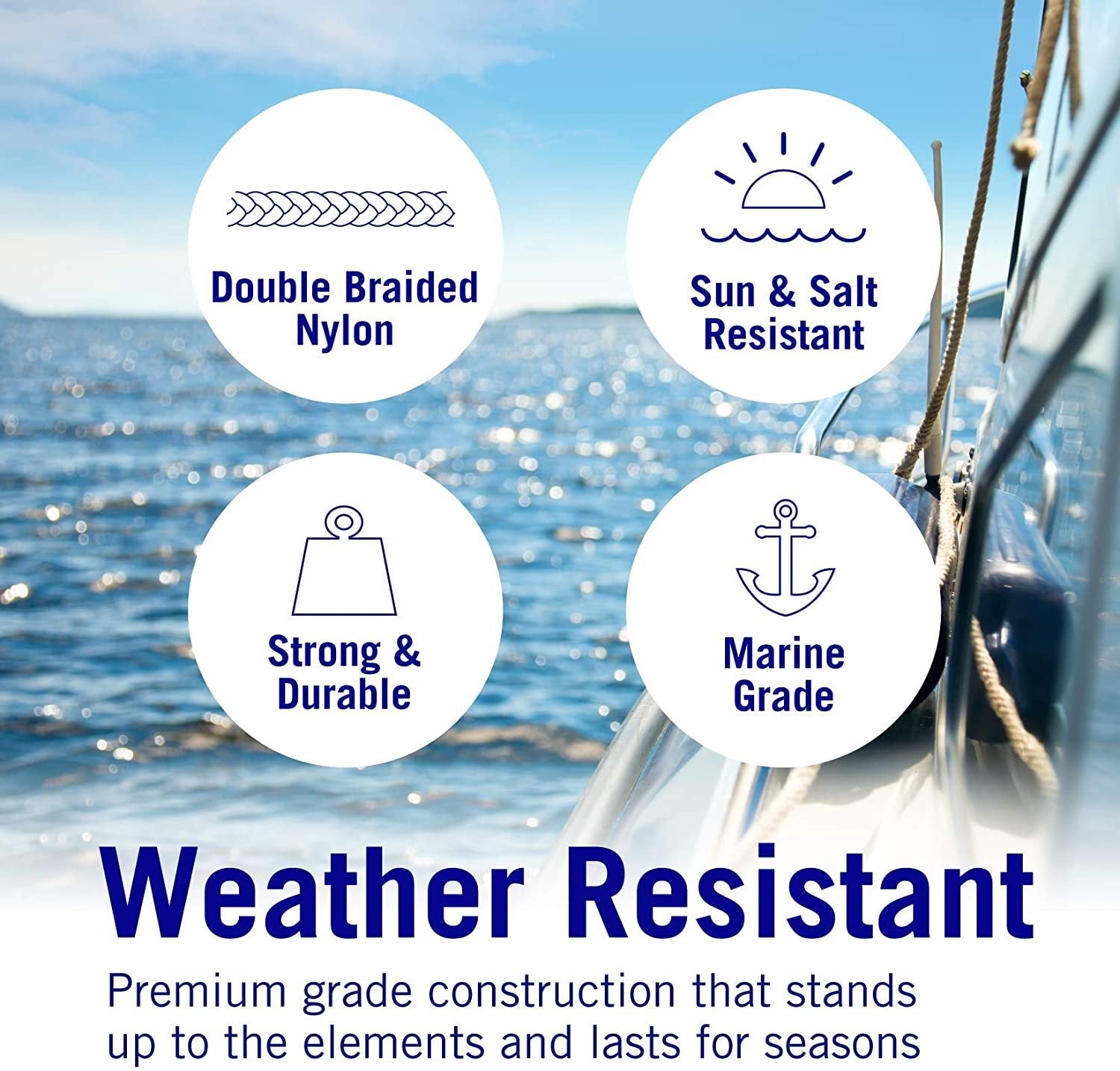 Premium Boat Anchor Rope 100 Ft Double Braided Boat Anchor Line Black Nylon Marine Rope Braided 3/8 Anchor Rope Reel for Many Anchors & Boats 3/8 Inch Black