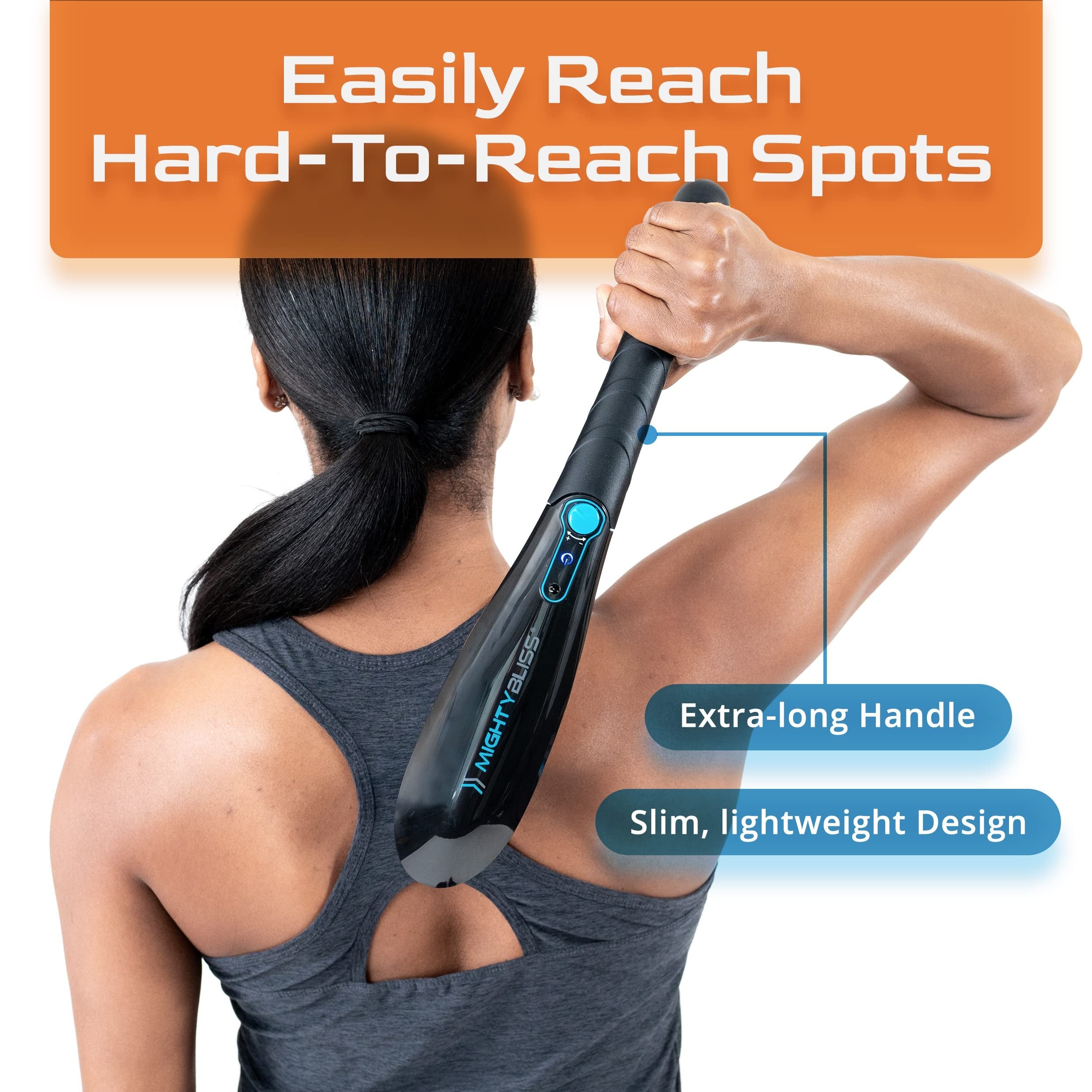 Mighty Bliss Deep Tissue Back and Body Massager Cordless Electric Hand Mighty Bliss Deep Tissue Back and Body Massager Cordless Electric Hand